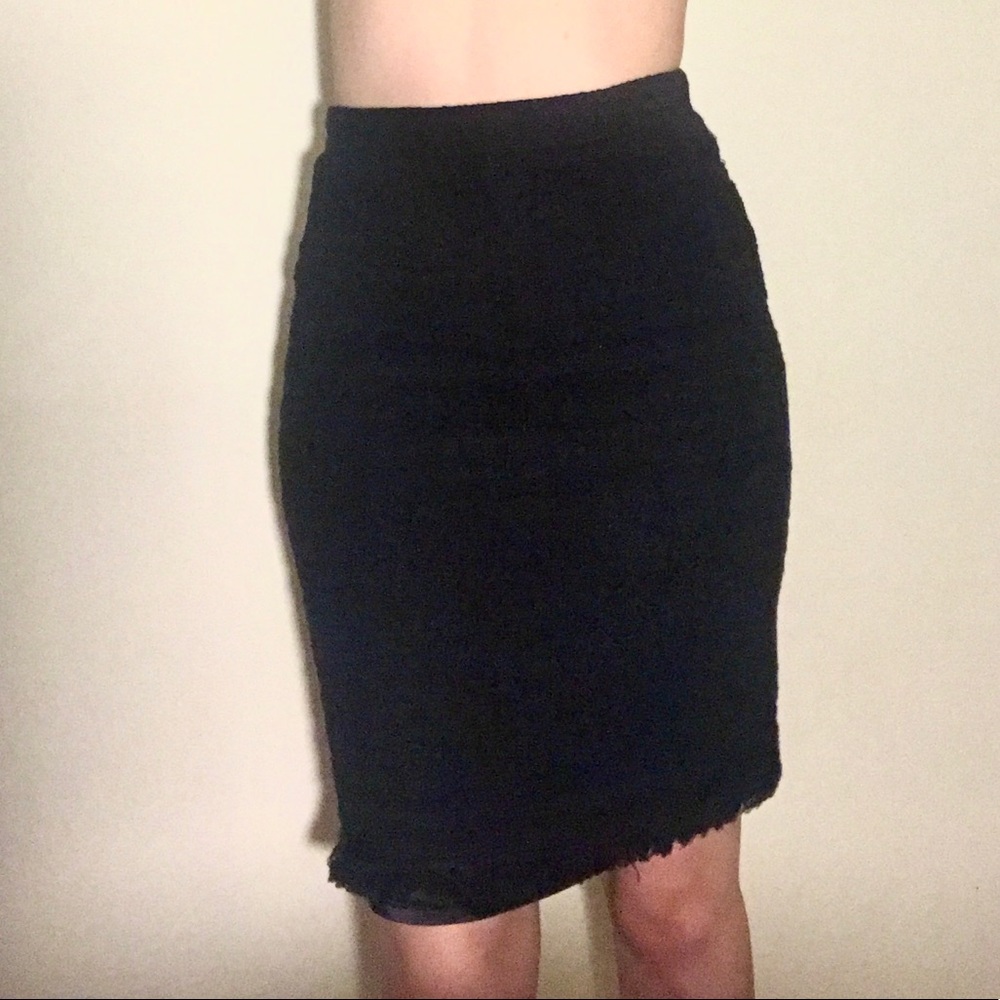 J Crew tweed black pencil skirt